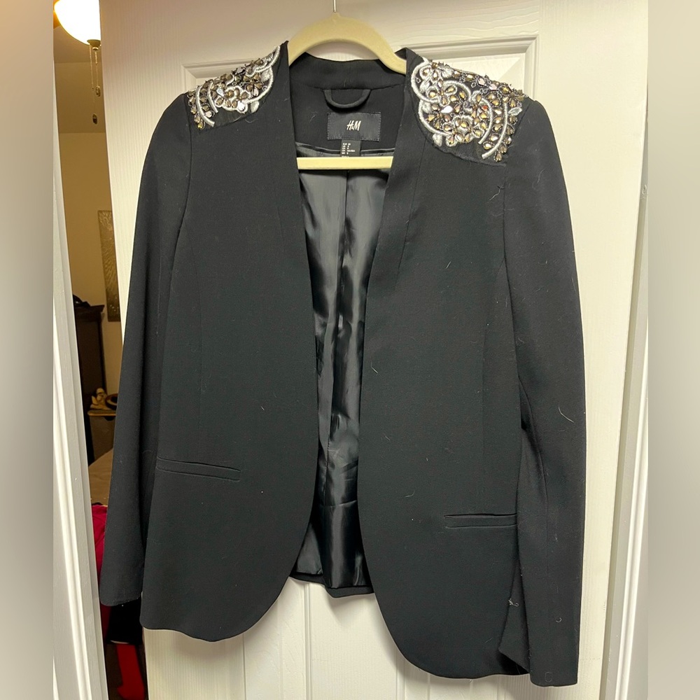 H&M Black Blazer with bedazzled shoulders